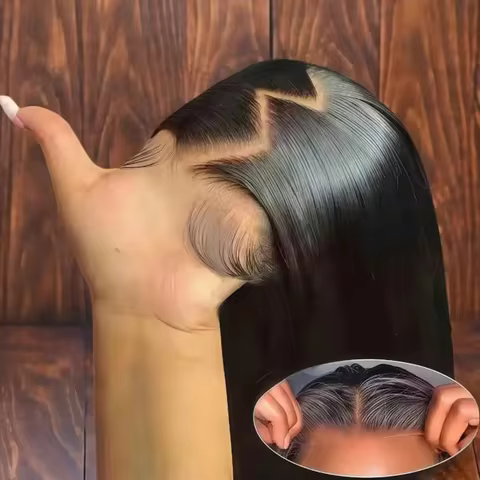 200 Density Straight 13x6 HD Black Lace Frontal Wigs 5x5 Glueless 30 40 Inch 13x4 Lace Front Human H