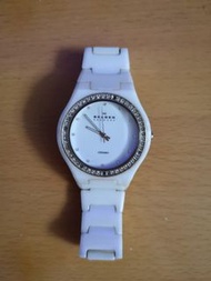 🔊 平放：正品Skagen 白陶瓷手錶