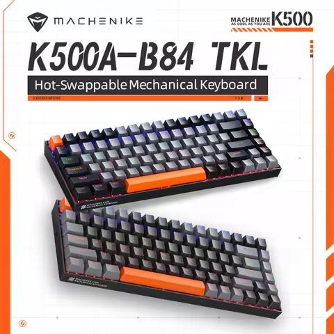 Machenike K500A-B84 Mechanical Keyboard 75% TKL Hot-Swappable Wired Gaming Keyboard 6-Color Backlit