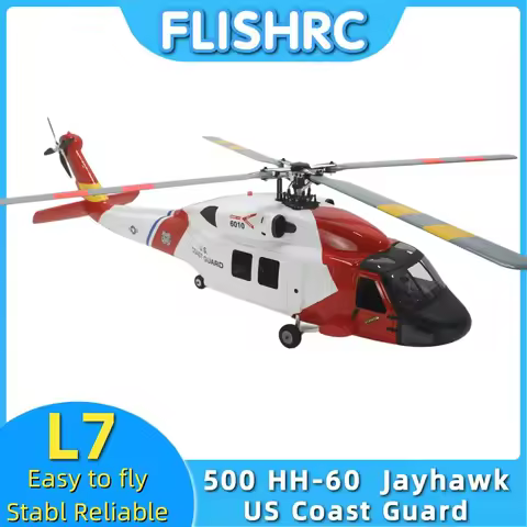 FLISHRC FL500 V2 HH-60 Jayhawk US Coast Guard 500 Size Scale Helicopter GPS with L7 Flight Control R