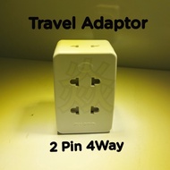 Sum 2 Pin 4 Way Multi Adapter Socket Plug (2 Pin Plug x 4 Way)