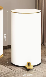 全城熱賣 - 不銹鋼腳踏式垃圾桶(加高白金)(尺寸:8L-32*21.5CM)