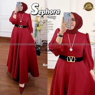 DRESS MAXY SCUBA MOTIF POLOS || DRESS WANITA DEWASA BAHAN SCUBA PREMIUM || SEPHORA GAMIS MAXY MUSLIM