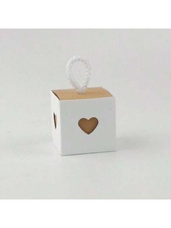 10入組復古風格心形皮紙禮盒，適用於糖果和小禮品包裝