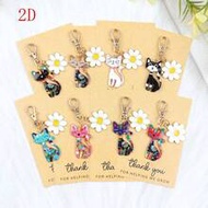 8pcs/16pcs Creative Cat Keychain Set, Can Be Hung On Backpack, Comes With Thank You Card, Exquisite 