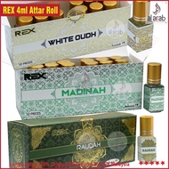 MADINA White Oud ROUDAH Rex 4ml White Oud / Madina / Roudah 4ml x 12 pcs Attar Roll On By Rex