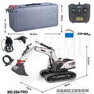 HUINA 1594 594 pro Full Metal RC Excavator  1/14 Electric Heavy Duty 28 Channels Remote Controlled E