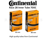 ยางในเสือหมอบ Continental Race Tube (700 x 20C ถึง 25C) ของแท้บริษัท วาว์ล 60 และ 80 mm