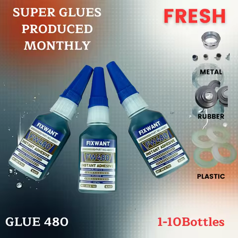 480 Black Super Glue, Quick-Bondig Adhesive Leather Rubber Wood Metal Strong Liquid Glue for Rubber 