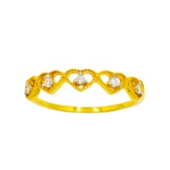 Happy Jewelry Heart Ring Arranged Diamond Gold Real 37.5% (9K) ME015