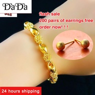 916k gold bracelet for women-lucky bracelet Send a earring