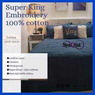 Syaqist Cadar patchwork 100% cotton embroidery size super king 6 in 1 (cadar pengantin) 100% cotton