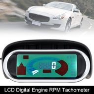Universal 12V / 24V LCD Digital Display 50-9999RPM Tachometer Tacho Gauge Meter RPM for Car / Truck