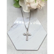 Cross 2 18K White Gold Pendant Necklace