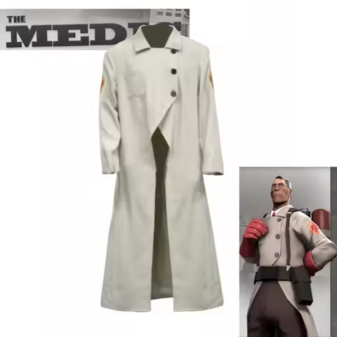 Game Team Fortress 2 Medic Cosplay Costume Red Cross Armband Doctor White Coat The Halloween Was Dre