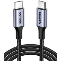 旺角門市發售 [原裝行貨 1年保養] UGREEN- PD 100W 5A快充電線/傳輸線 Type-C 轉 Type-C金屬殼編織線 (1M - 3M)  US316