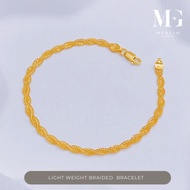 Merlin Goldsmith 22K 916 Gold Light Weight Braided Bracelet