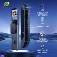 【Free Installation】 Automatic Fingerprint Digital Lock 3D Facial Recognition Smart Door Lock Visual Cat Eye Electronic Combination Lock 3 Year Warranty ALO0
