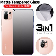 3-in-1 For Xiaomi 12 11 Lite 5G NE 12T 11T 10T 9T Pro Redmi 10 2022 12C10C 9 9A 9C 9T Matte Tempered Glass Screen Protector +  Back Carbon Fiber Screen Film + Camera Lens Protector