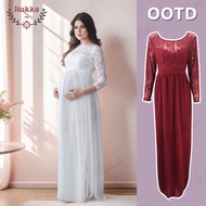 【SG】Lace Maternity Dress Fashion Pregnant Women's Dress Maternity Gown Pregnancy Dress