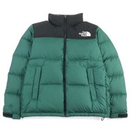 成色極佳的北面（THE NORTH FACE）Nuptse羽絨外套 ND92335，帶刺繡logo，連帽，立顏色，再生羽絨服，綠色，M碼，正品，男款