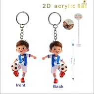 2D Acrylic Football Pendant Keychain - World Cup Soccer Boy Flat Charm