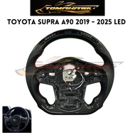 TOYOTA SUPRA A90 2019 - 2021 RPM LED CARBON FIBER STEERING WHEEL SUPRA CARBON STEERING SUPRA A90