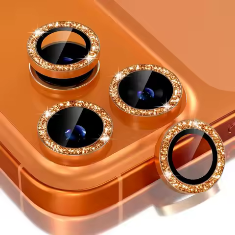 Bling Glitter Diamond Metal Frame Camera Protector For IPhone 18 Pro Max 17 Pro 17 Alloy Lens Temper