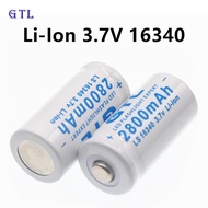 GTL 3.7V 2800mAh Lithium Li-ion 16340 Battery CR123A Rechargeable Batteries 3.7V CR123 for Lase