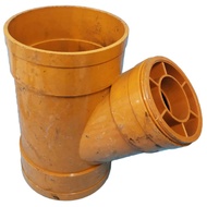 PVC SANITARY WYE REDUCER 6" x 4" ORANGE xde