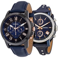 Authentic Navy Blue Men Women Leather Couple Watch FS5061 ES4113