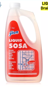 GLEAM Liquid Sosa Drain Cleaner (1L / 1000mL) - for Pipes and Drainage