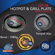 Bulgogi Pan 2in1 Grill Pan + Steam Boat Shabu Hot Pot BBQ Soup GP-38 HAPPYCOOCO