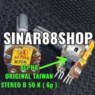 Hrg 1pcs B50K STEREO ALPHA TAIWAN ORIGINAL B 50K B 50 K TRIMPOT VARIABLE POTENSIO 6p B 50K POTENSIOM