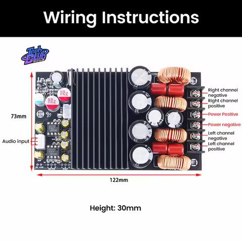 DC 48V TPA3255 HIFI Stereo 300W*2 Class D Amplifier Digital 2.0 Channel 600W Audio Power Amplifier B
