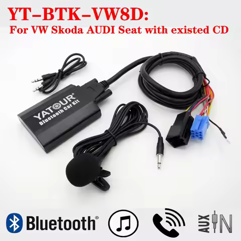 Newest car radios Bluetooth module Yatour BTK VW8D for Volkswagen VW 8PIN AUDI Skoda Seat music syst