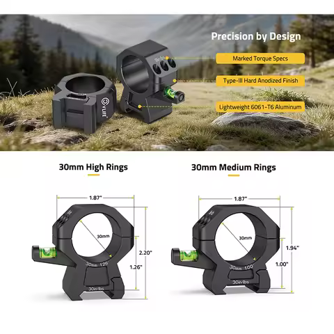 CVLIFE 30mm Scope Rings - Precision Optics Scope Mount with Integrated Level Bubble for Picatinny an