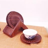 Set Coaster Kayu Cawan Teh Cina Coaster Teh Gongfu Set Teh Kayu Coaster Cawan Teh Dalam Stok Coaster