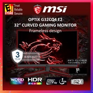 MSI OPTIX G32CQ4 E2 32" CURVED WQHD 2K HDR READY 1MS 170HZ AMD FREE SYNC GAMING MONITOR -3YRS WRTY