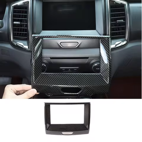 For 2015-2022 Ford Ranger Wildtrak Everest ABS Carbon Fiber Car Central Control Navigation Decorativ