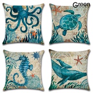 [GH]Octopus Sea Turtle Whale Sea Horse Cushion Cover Throw Pillow Case Sofa Decor