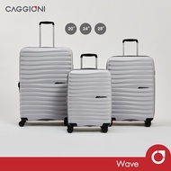 CAGGIONI กระเป๋าเดินทาง รุ่นเวฟ (Wave) C23061 - สีเทา [20นิ้ว/24นิ้ว/28นิ้ว]  วัสดุPP 100% 4 ล้อ ล้อ