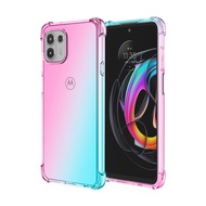 Moto G50 5G G51 Gradient Half Transparent Phone Case For Moto G51 Rainbow Airbag Anti Fall Shockproo