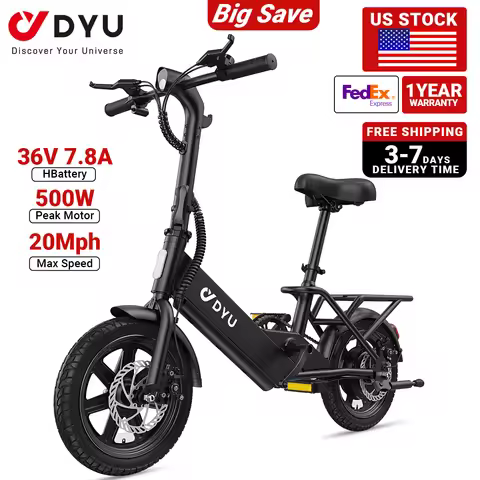 DYU C3 14 inch Electric Bike Peak 500W Motor 36V7.8AH Lithium Battery Electric Bicycle, E-bike UL284