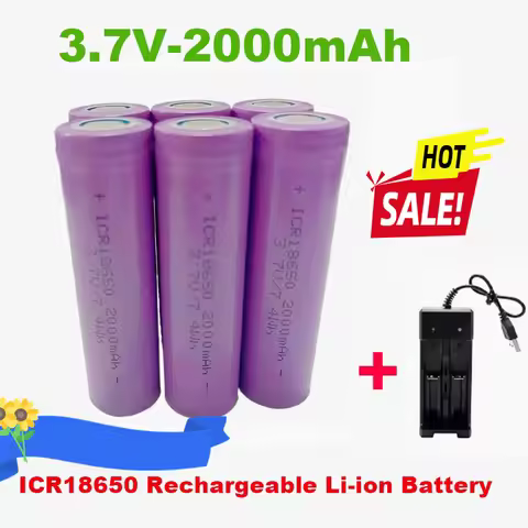 ICR18650 2000mah Rechargeable Battery with Charger3.7VLi-ion Batteries for Electric Pointer Doorbell