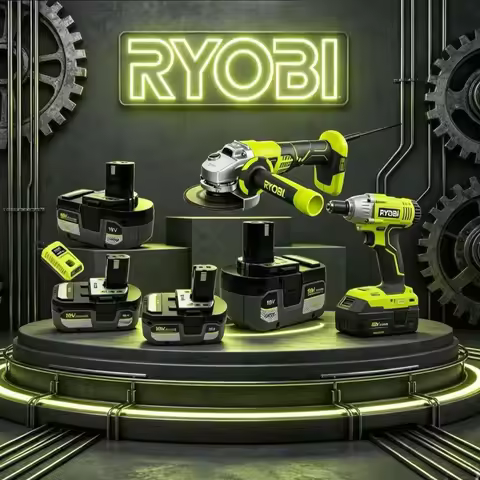 100% Original RYOBI 18V One+ P108 Battery, Long-lasting Rechargeable Li-ion Battery for P104 P107 RB