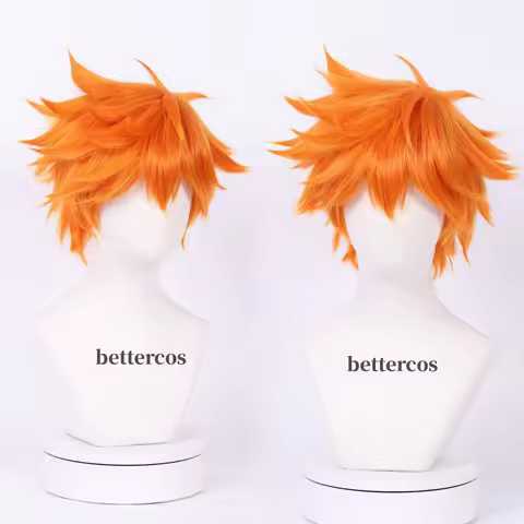 High Quality Anime Shoyo Hinata Syouyou Cosplay Wig Short Orange Layered Fluffy Cosplay Costume Wigs