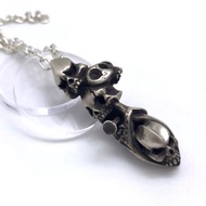 釘刺骷髏頭 銀飾925項鍊