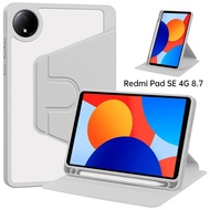 2024 Rotating Case For Xiaomi Redmi Pad SE 4G 8.7 inch Smart With Pencil Holder Clear back shell for