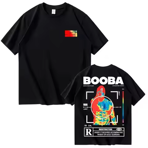 B2O T-shirt Men's Fashion BOOBA Printed T-shirt 2026 SummerWomen's Casual Harajuku Street Wear Overs
